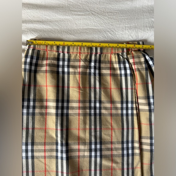 Vintage Burberrys Reversible A Line Cotton Beige Tartan Check Skirt UK 12 - Picture 9 of 16